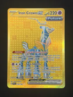 Iron Crown ex 216/162 Temporal Forces Hyper Rare Pokemon Card Psychic Type - Image 1
