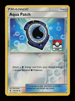 Aqua Patch 119/145 Reverse Holo Pokemon League Stamped Promo Pokemon Card - Image 1