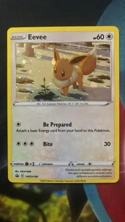 Pokemon TCG Eevee SWSH190 Sword & Shield Promo Cards Promo Holo English 60 HP - Image 1