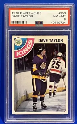 1978-79 O-Pee-Chee Dave Taylor Rookie Card #353 Graded PSA 8 Hall of Fame Player - Image 1