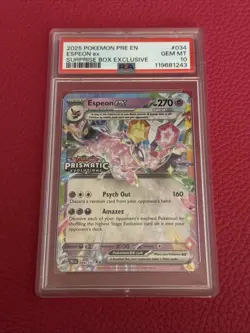 Pokemon TCG Espeon EX Prismatic Evolutions Holo Surprise Box PSA 10 Gem 💎 - Image 1