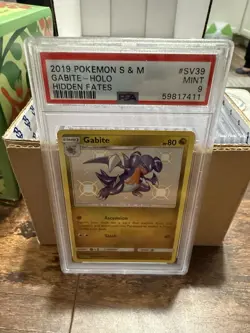 2019 Pokemon SM Hidden Fates Gabite Shiny SV39 PSA 9 - Fast shipping In hand! - Image 1