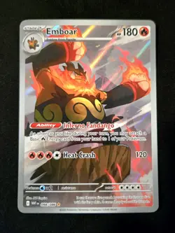 EMBOAR 098/086 Pokemon TCG S&V White Flare Illustration Rare NM - Image 1