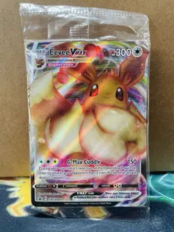 SEALED BENT Pokemon Eevee VMAX SWSH087 Shining Fates Holo Black Star Promo - Image 1