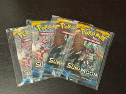 4x Sun & Moon Base Sealed Pokemon Card Booster Pack - Image 1
