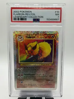 2002 POKEMON LEGENDARY COLLECTION - #10 FLAREON [REVERSE FOIL HOLO] - PSA 7 - Image 2