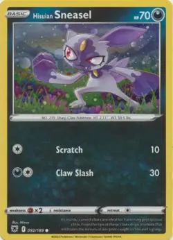 HISUIAN SNEASEL 092/189 ASTRAL RADIANCE PROMO POKEMON (COSMO HOLO RARE, NM) - Image 1