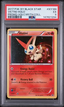 VICTINI-HOLO PROMO-VOLC.MYTH.COLL. - Pokemon Xy Black Star Promo #XY189 PSA 5.0 - Image 1