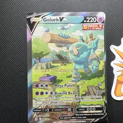 Pokemon TCG Golurk V 182/203 Evolving Skies Alt Art NM/M Full Art Ultra Rare - Image 1