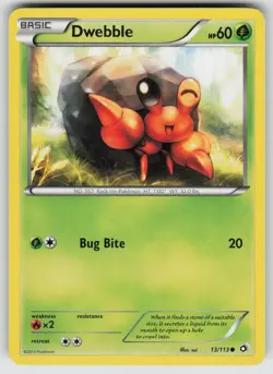 Dwebble 13/113 Common Legendary Treasures Pokemon Lightly Played - Image 1