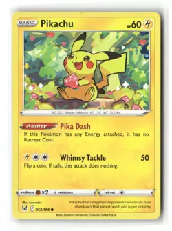 Pikachu Common Lost Origin 052/196 Pokemon Lightly Played - Image 1
