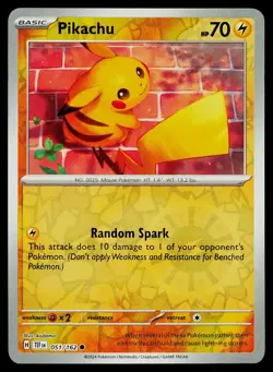 Pokemon Card Temporal Forces Pikachu 051/162 Reverse Holo Common - Image 1