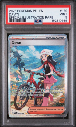 Dawn 129/094 2025 Pokemon Phantasmal Flames SIR PSA 9 Special Illustration Rare - Image 1