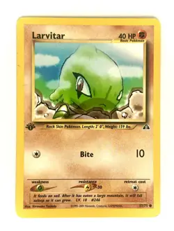 Larvitar 57/75 Common Neo Discovery Pokemon 1st Edition Moderately Played - Image 1