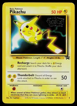 Pokemon Card - Pikachu Wotc Black Star Promo WB Movie 4 Promo - Image 1