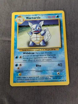 Wartortle 1999 Pokemon TCG Base Set Unlimited Uncommon #42 Vintage WOTC - Image 1
