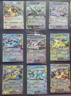 Pokemon Prismatic Evolutions Lot. 9 Eeveelution cards including Sylveon promo. - Image 1