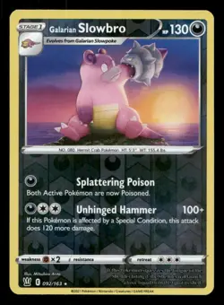 Galarian Slowbro 092/163 Battle Styles Reverse Holo NM/M Pokemon - Image 1