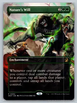 MTG WOE Enchanting Tales Borderless #82 Nature's Will Rare Enchantment - Image 1