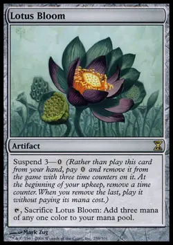 Heavy Play, English MTG Regular Lotus Bloom Time Spiral Magic the Gathering - Image 1