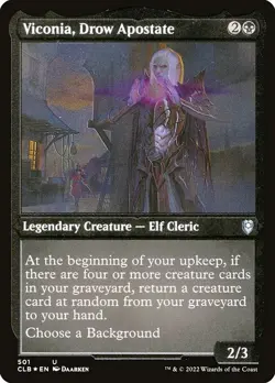 [MTG] Viconia, Drow Apostate (Foil) (Foil Etched) (501) (CLB) NM - Image 1