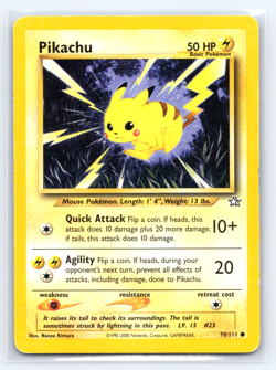 Pikachu 70/111 Common Neo Genesis Pokemon Unlimited MP - Image 1