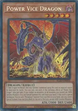 Konami Yu-Gi-Oh! Power Vice Dragon BLZD-EN002 Secret Rare Foil 1st Ed - Image 1