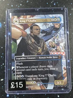 King T'Challa / Black Panther FULLART BORDERLESS MTG Marvel Super Heroes NM #346 - Image 1