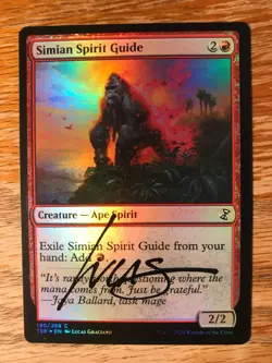 Magic the Gathering MTG foil Simian Spirit Guide Time Spiral Remastered signed - Image 1
