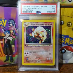 Light Arcanine 12/105 1st Edition PSA 7 Neo Destiny Swirl Pokemon Card Graded - Image 1