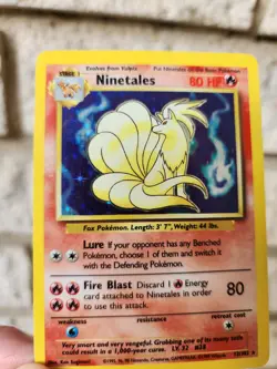 Pokemon TCG Ninetales Base Set Holo Rare Card 12/102 Unlimited Vintage Card - Image 1