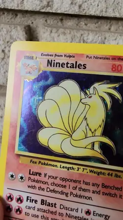 Pokemon TCG Ninetales Base Set Holo Rare Card 12/102 Unlimited Vintage Card - Image 2