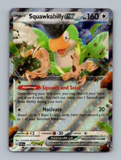 Squawkabilly ex 075/091 Double Rare Paldean Fates Pokemon Card Near Mint - Image 1