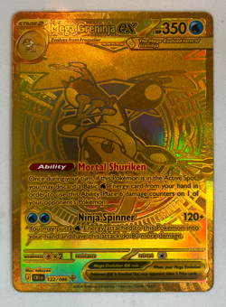 Mega Greninja ex 122/086 Gold Hyper Rare Chaos Rising Pokemon Card NM - Image 1