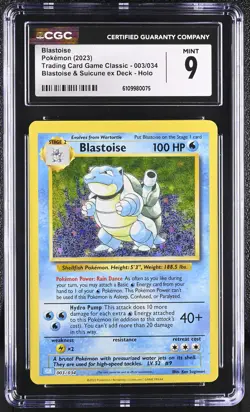 Blastoise Blastoise & Suicune Ex Deck Trading Card Game Classic 003/034 NM CGC 9 - Image 1