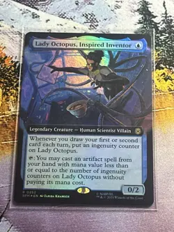 Lady Octopus, Inspired Inventor - Extended Art Foil SPM NM MTG - Image 1