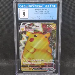 CGC 9 Mint Pokemon 2020 Pikachu VMAX 44/185 Full Art Vivid Voltage Sub Grades - Image 1