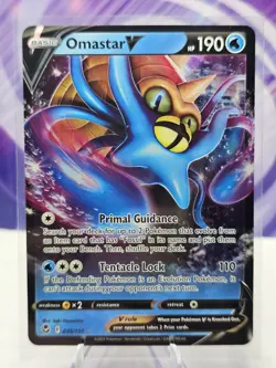Pokemon TCG: Omastar V 035/195 Silver Tempest Ultra Rare Holo NM - Image 1