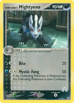 Pokemon Team Aqua's Mightyena 15/95 Rare EX Team Magma vs Team Aqua NM - Image 1