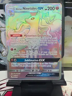 Pokemon - Alolan Ninetales GX Secret Rare 225/214 - Lost Thunder LP - Image 1