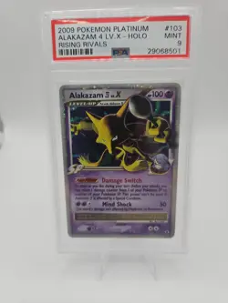 Pokemon Alakazam 4 Lv.X Rising Rivals Holo Ultra Rare #103 PSA 9 Mint - Image 1