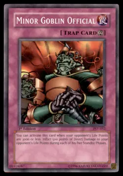 Yu Gi Oh! Minor Goblin Official PSV 052 Pharaohs Servant 1st Edition Regular - Image 1