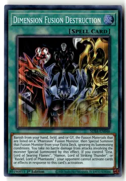 Dimension Fusion Destruction SDSA-EN046 Sacred Beasts Yu-Gi-Oh 1st Edition MP - Image 1