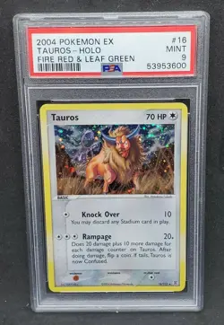Pokemon PSA 9 MINT Tauros 16/112 EX FireRed & LeafGreen Holofoil 2004 s#3600 - Image 1