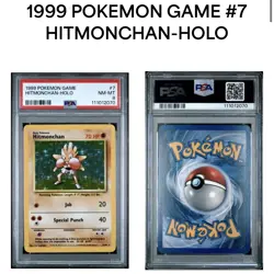 1999 Pokemon Base Set Unlimited HITMONCHAN Holo PSA 8 (3956) 7/102 - Image 3