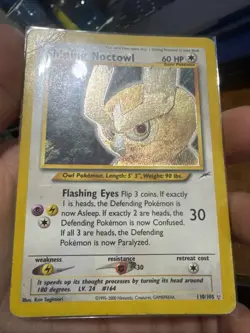 Pokemon TCG Neo Destiny Shining Noctowl Holo Rare Card 110/105 - Image 3