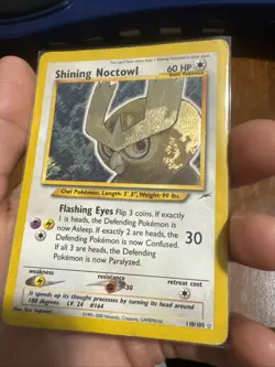 Pokemon TCG Neo Destiny Shining Noctowl Holo Rare Card 110/105 - Image 4