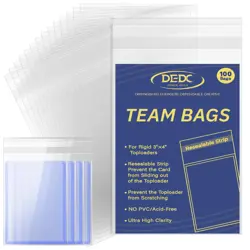 DEDC 100 Pcs Team Bags for Trading Cards, Bag Fit 100 pcs, Transparency - Image 1