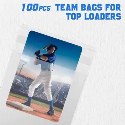 DEDC 100 Pcs Team Bags for Trading Cards, Bag Fit 100 pcs, Transparency - Image 4