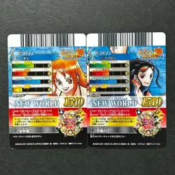 S7709 Nami & Nico Robin IC CP Japanese One Piece Berry Match Carddass Cards J22 - Image 2